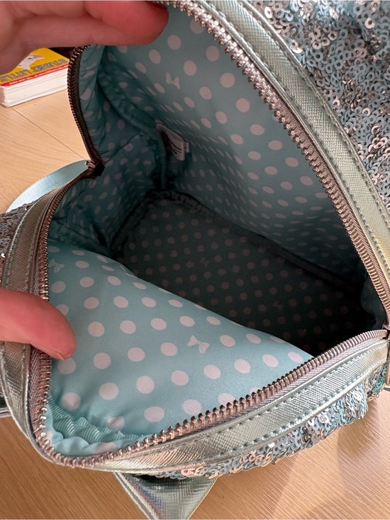 Loungefly Disney Parks Mini Backpack Mini Mouse Sequin Arendelle Aqua Blue Bag main image 7